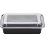 Pactiv Newspring NC838B Black Oblong Versatainer with Lid – 24 oz (150 Count)