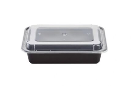 Pactiv Newspring NC838B Black Oblong Versatainer with Lid – 24 oz (150 Count)