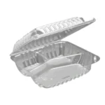 Sol-Pak 8" Clear Hinged Container – 3 Compartment (250 Count)