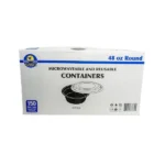 Sunset 48 oz Round Microwaveable & Reusable Containers with Lid (150 Count)