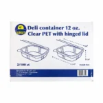 Sunset Clear Hinged Deli Container – 12 oz (200 Count)