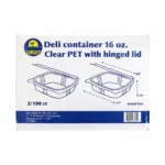 Sunset Clear Hinged Deli Container – 16 oz (200 Count)