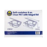 Sunset Clear Hinged Deli Container – 8 oz (200 Count)