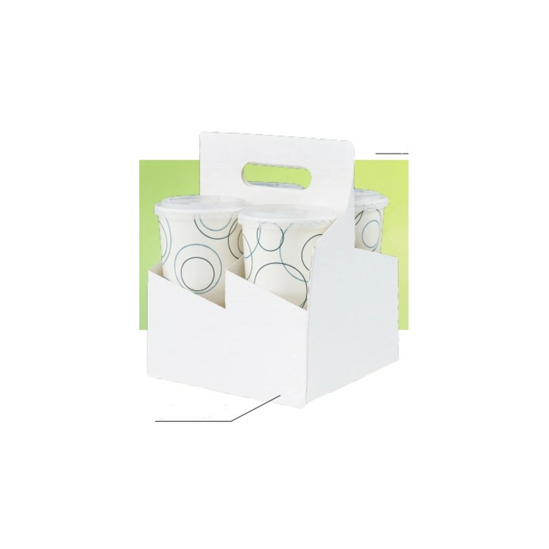 White 4 Cup Carrier Tray – 200 Ct disposableproducts.net White 4 Cup Carrier Tray – 200 Ct - Image 1